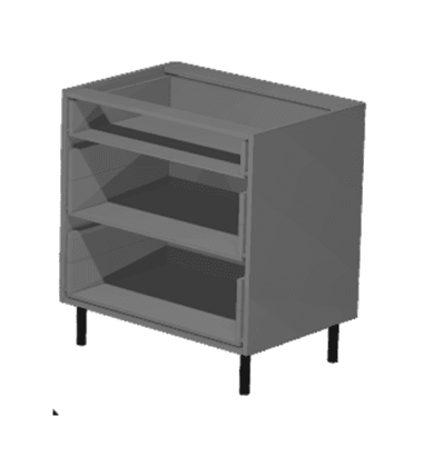 Korpuss grīdas skapim ar trīs atvikltnēm