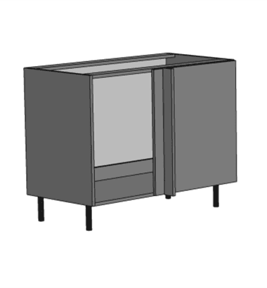 Korpuss grīdas stūra skapim (kreisais) ar vienu veramu durvi.