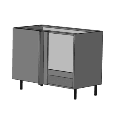 Korpuss grīdas stūra skapim (labais) ar vienu veramu durvi.