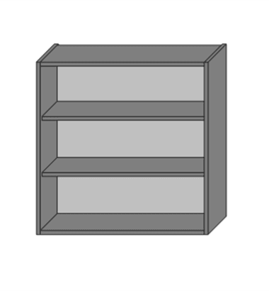 Korpuss sienas skapim ar divām uz sāniem veramām durvīm.